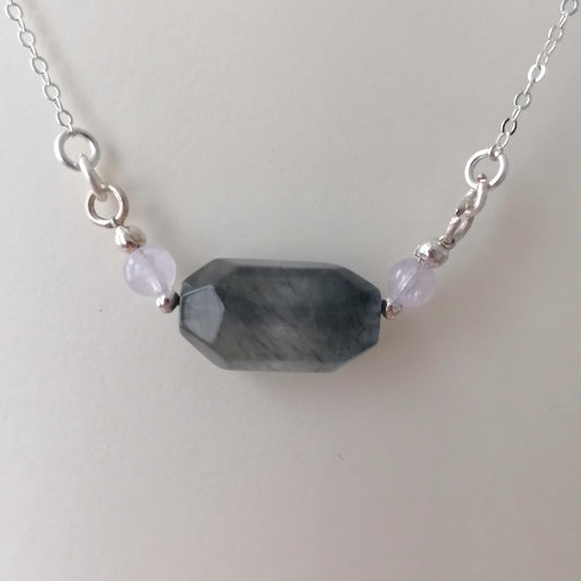 rabbit hair quartz pendant necklace1