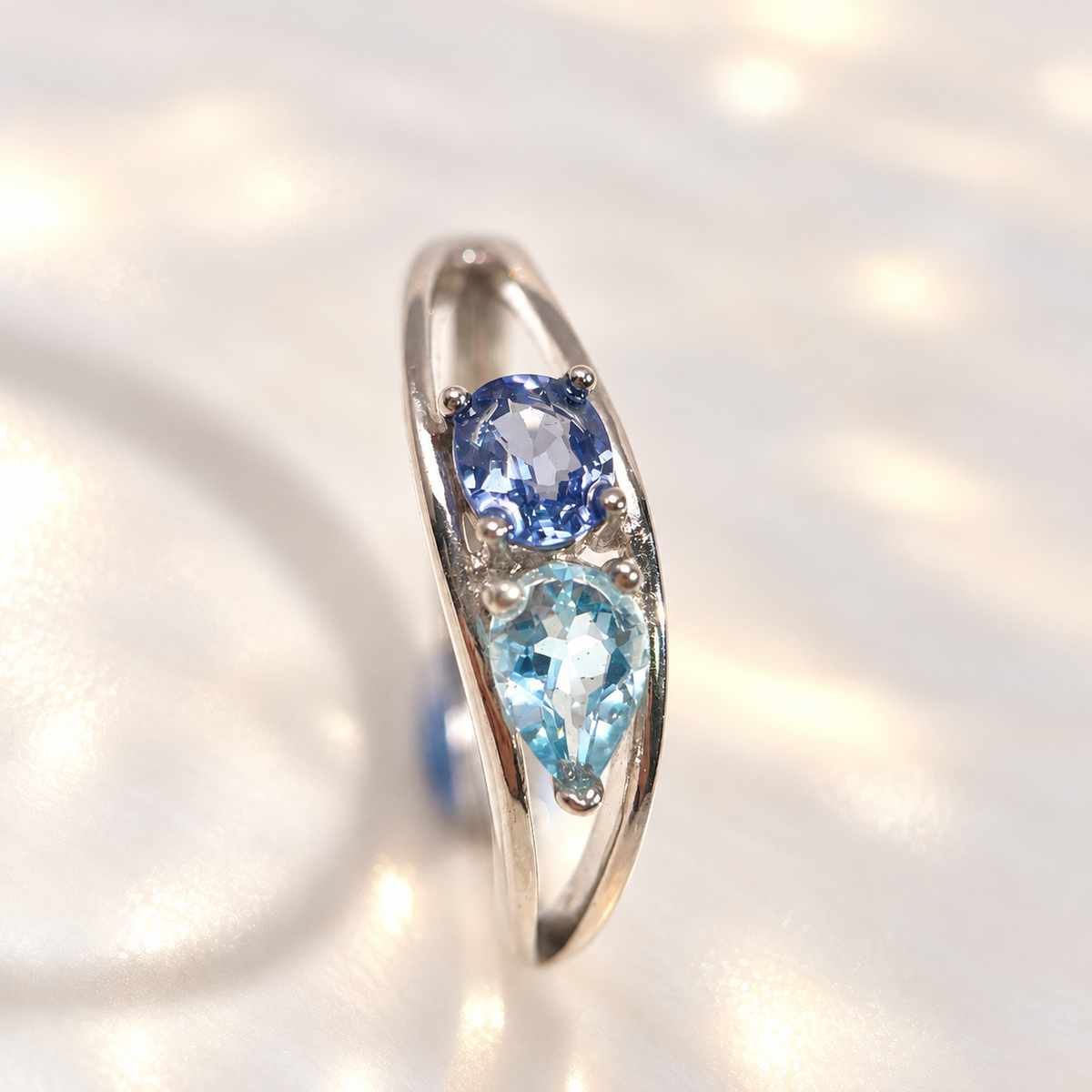 Azure Accord · Aquamarine & Sapphire Ring