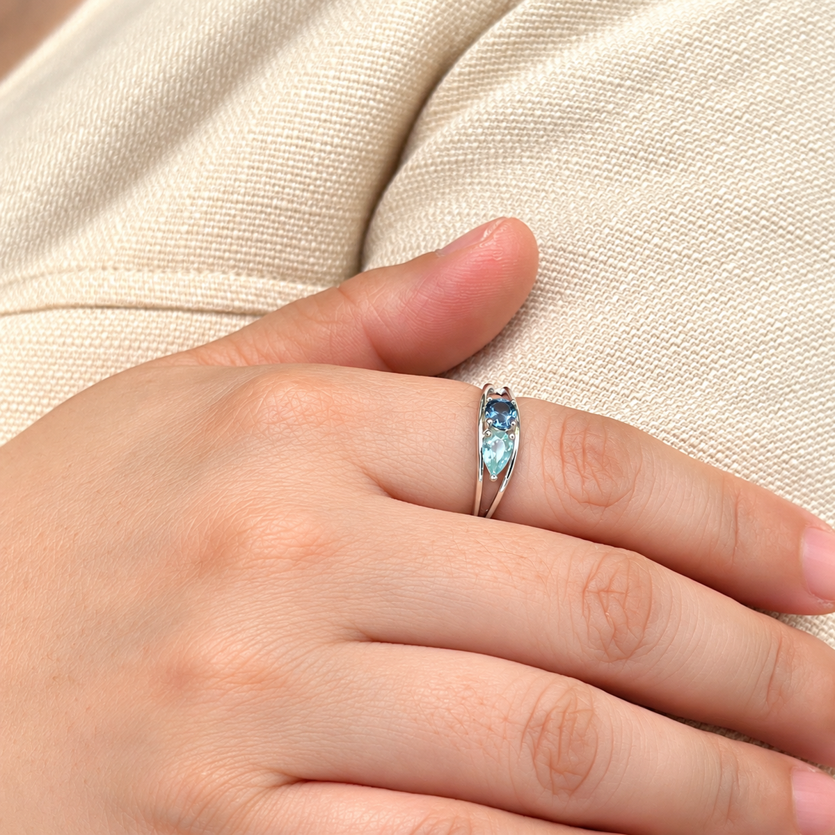 Azure Accord · Aquamarine & Sapphire Ring