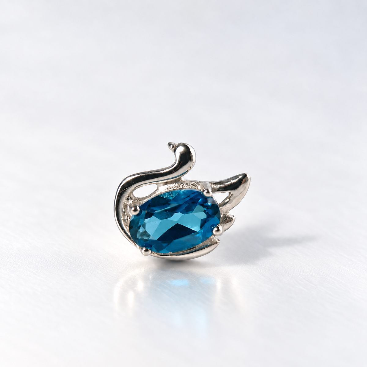 Blue Glide · London Blue Topaz Swan Stud Earrings