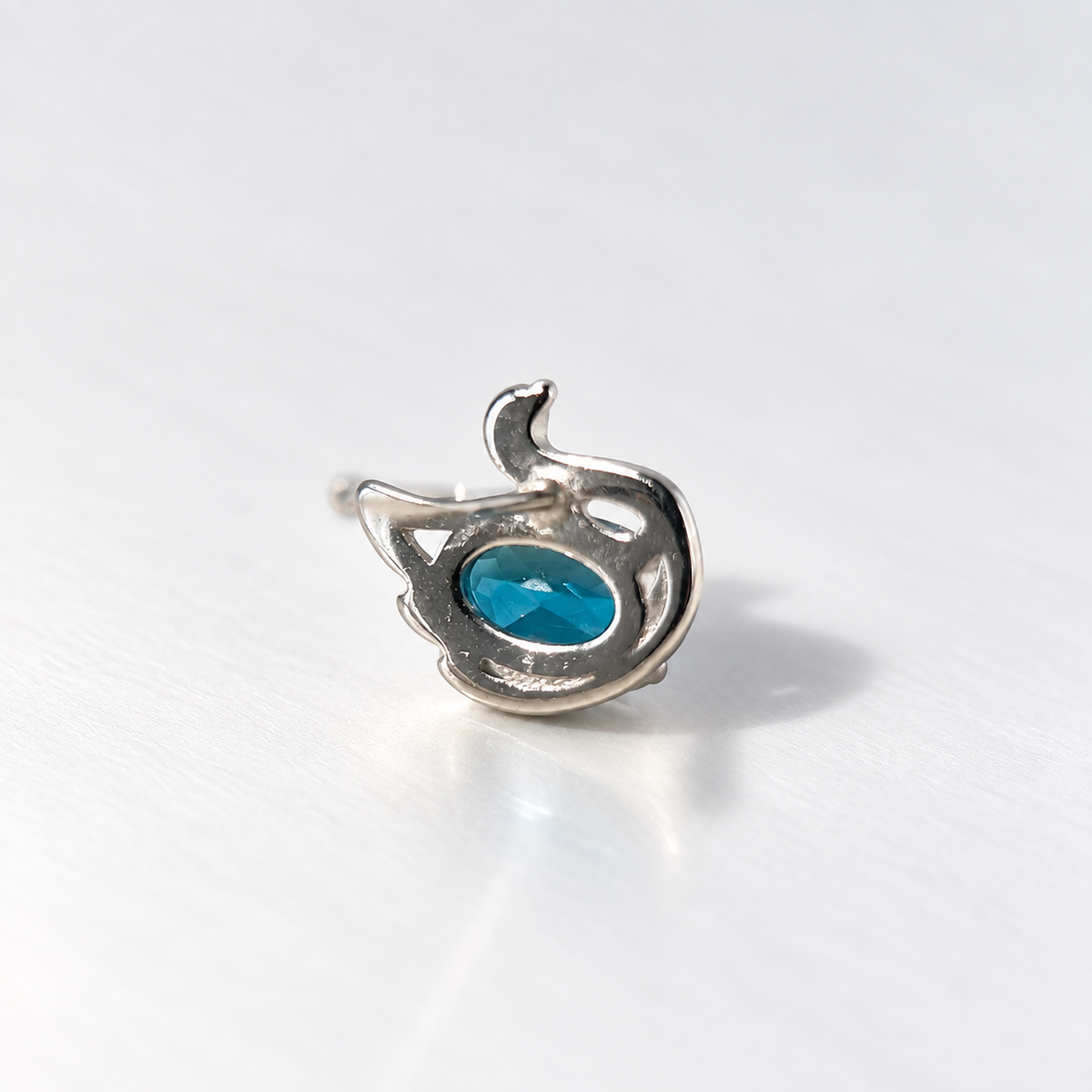 Blue Glide · London Blue Topaz Swan Stud Earrings