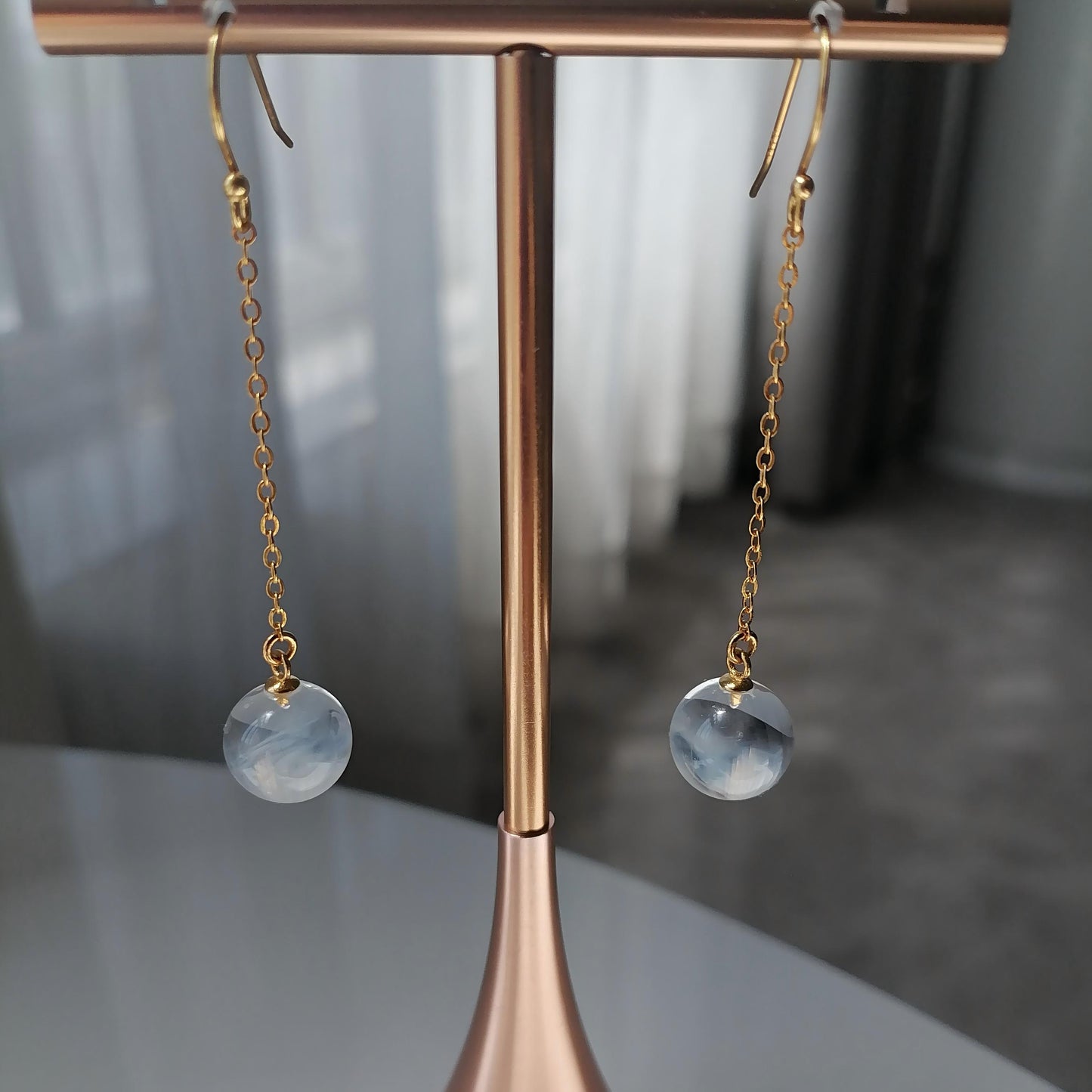 Quiet Detail · Blue Rutilated Quartz Drop Earrings