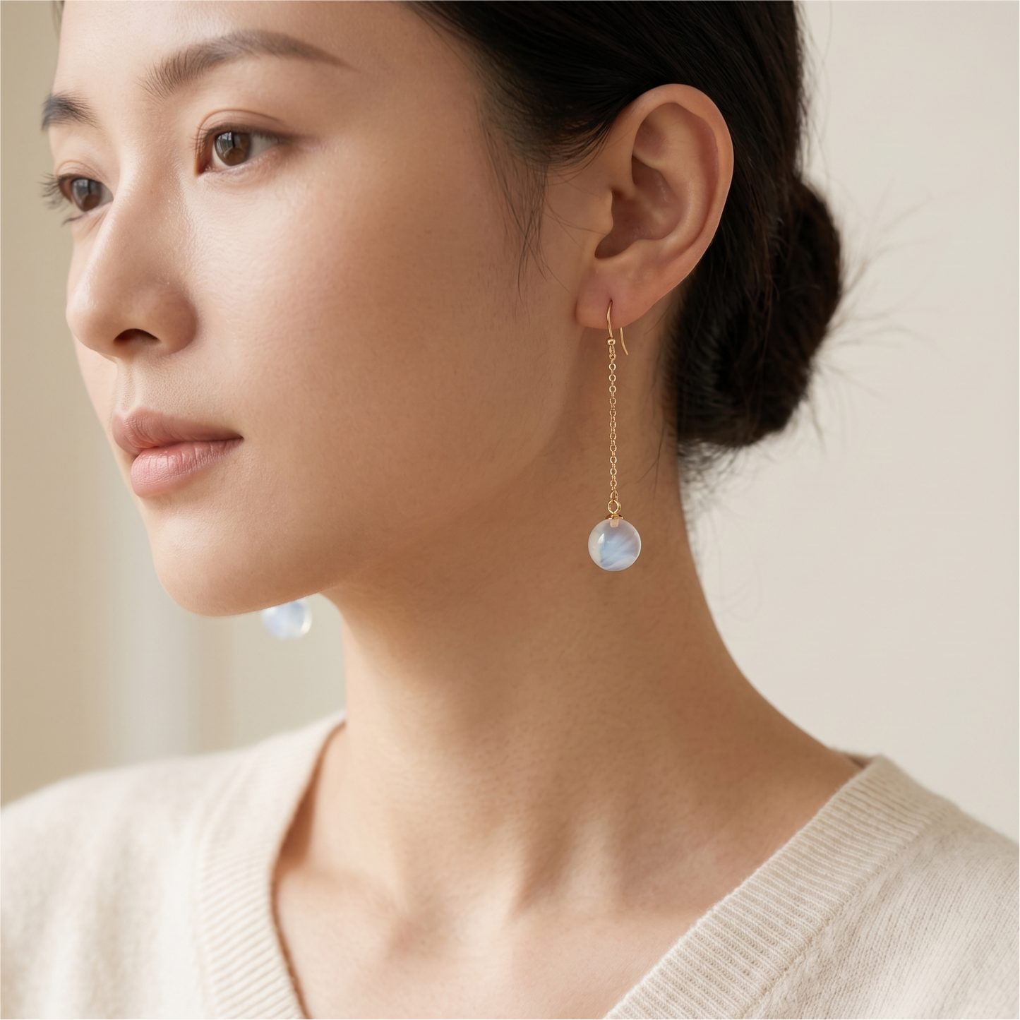 Quiet Detail · Blue Rutilated Quartz Drop Earrings