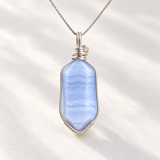 Blue Axis · Blue Lace Agate Pendant
