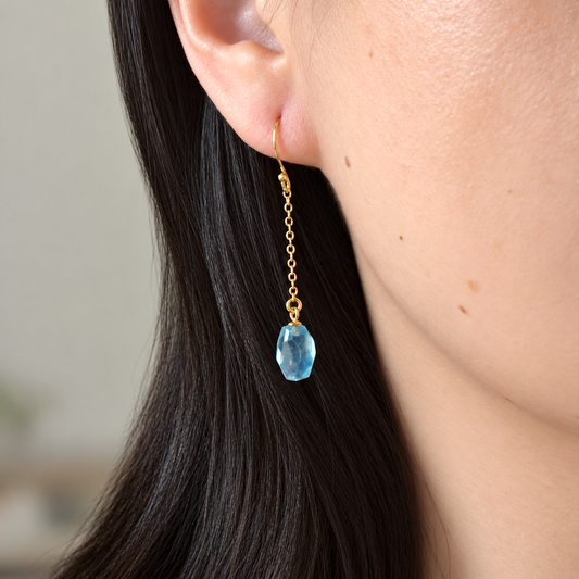 Blue Drift · Aquamarine Drop Earrings