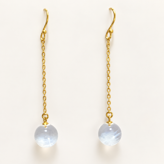 Quiet Detail · Blue Rutilated Quartz Drop Earrings