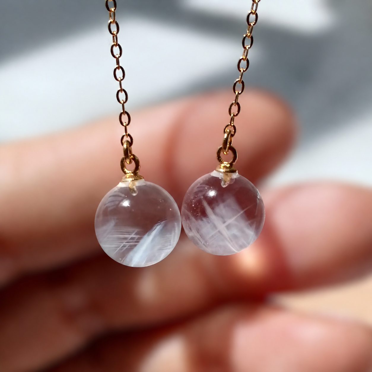 Quiet Detail · Blue Rutilated Quartz Drop Earrings