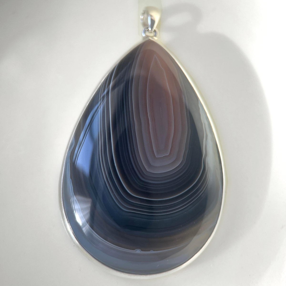 Deep Strata · One-of-a-Kind Banded Agate Pendant