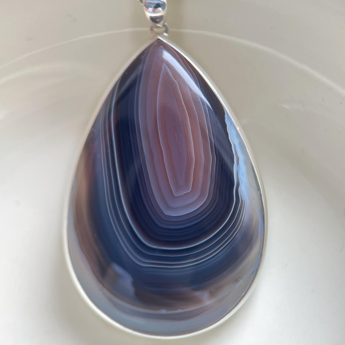 Deep Strata · One-of-a-Kind Banded Agate Pendant