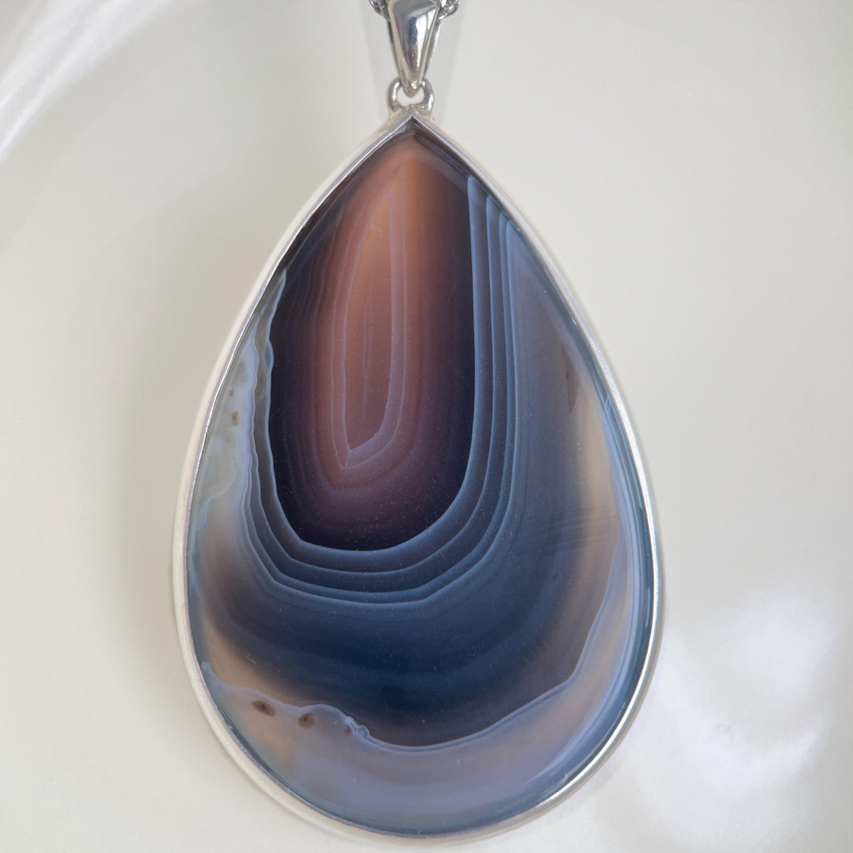 Deep Strata · One-of-a-Kind Banded Agate Pendant