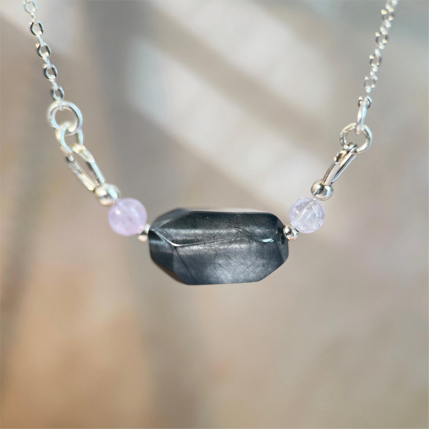 Deep Current · Rabbit Hair Quartz Pendant