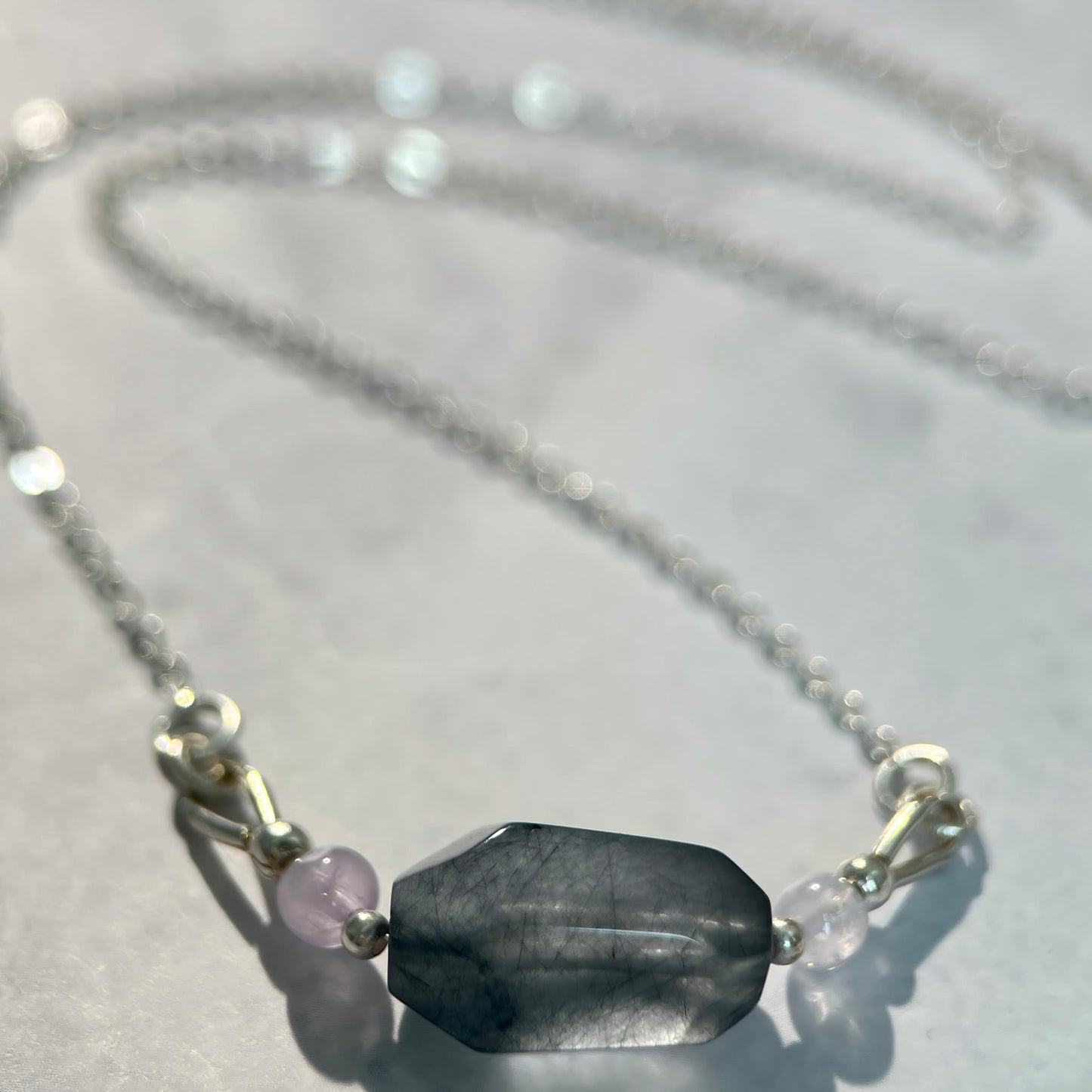 Deep Current · Rabbit Hair Quartz Pendant