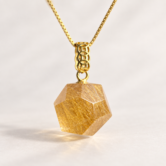 Golden Thread · One-of-a-Kind Rutilated Quartz Pendant