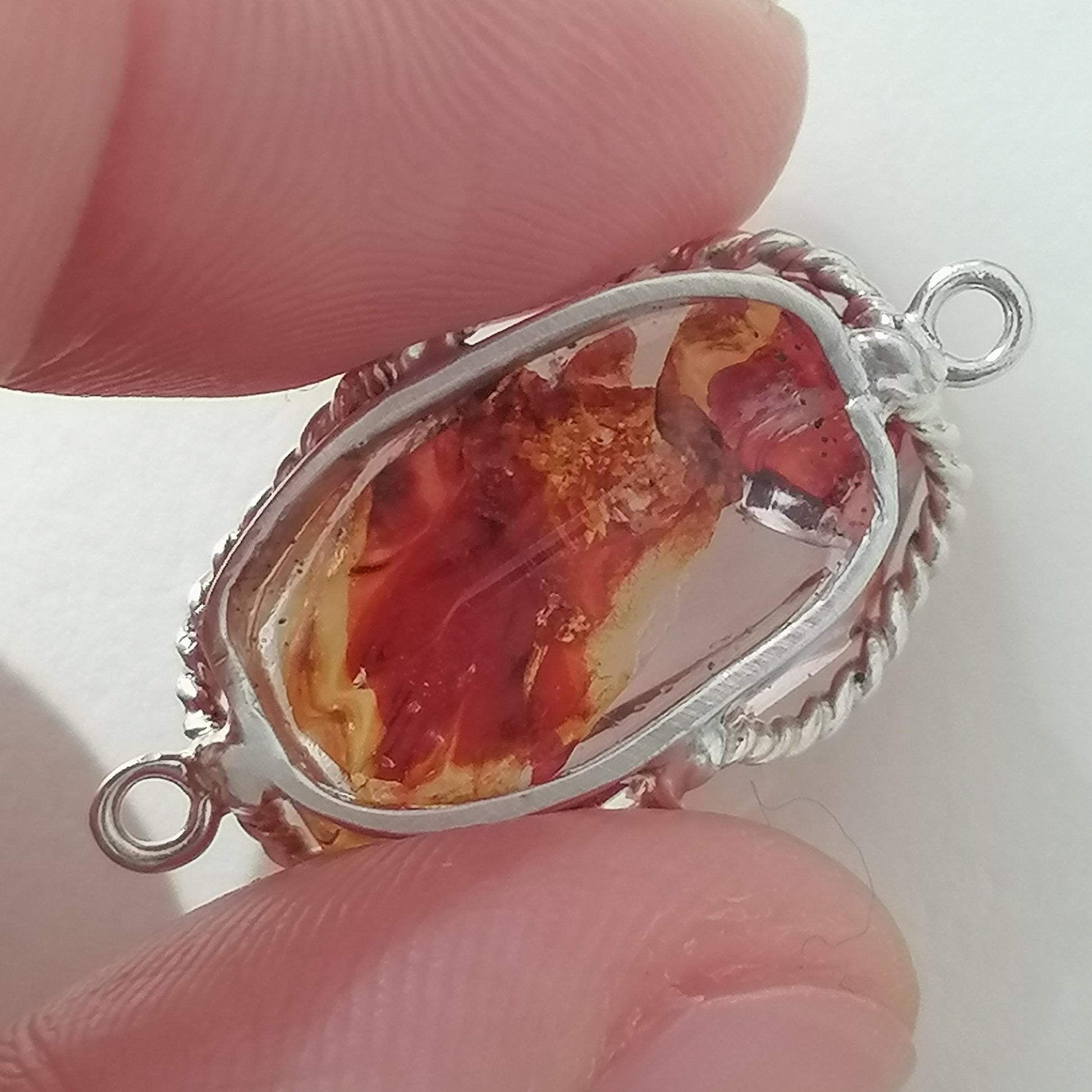 Hematoid Quartz natural stone pendant detail2-back