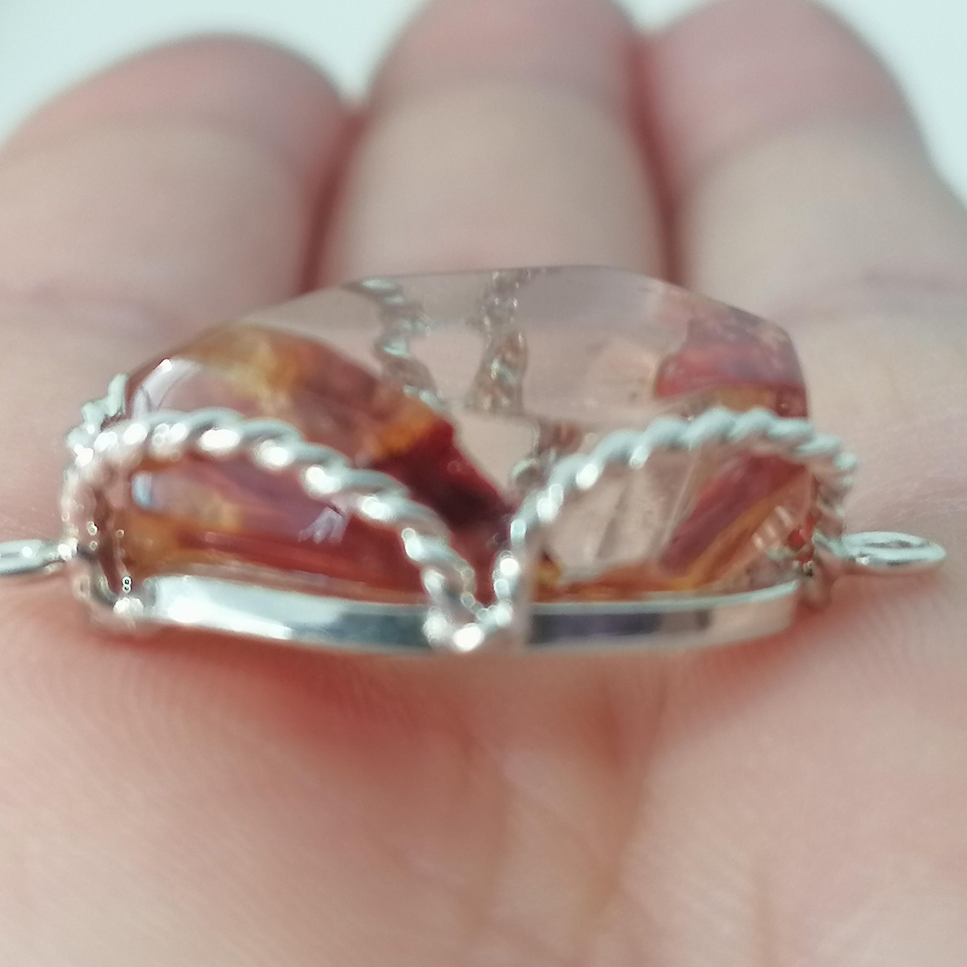 Hematoid Quartz pendant necklace close up2