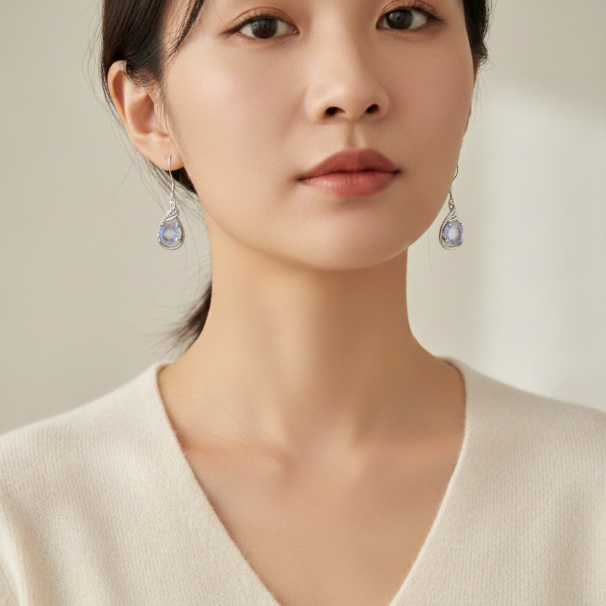 Moon Shadow · Moonstone Earrings