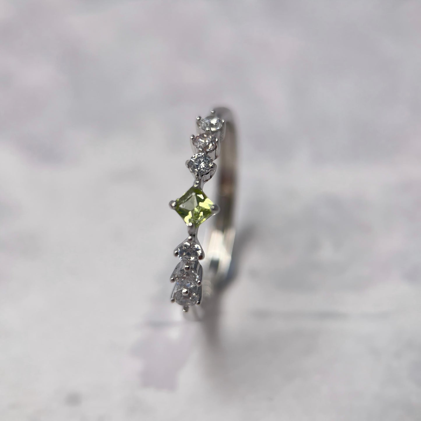 Blue Focus / Green Ease · Peridot & London Blue Topaz Stacking Ring