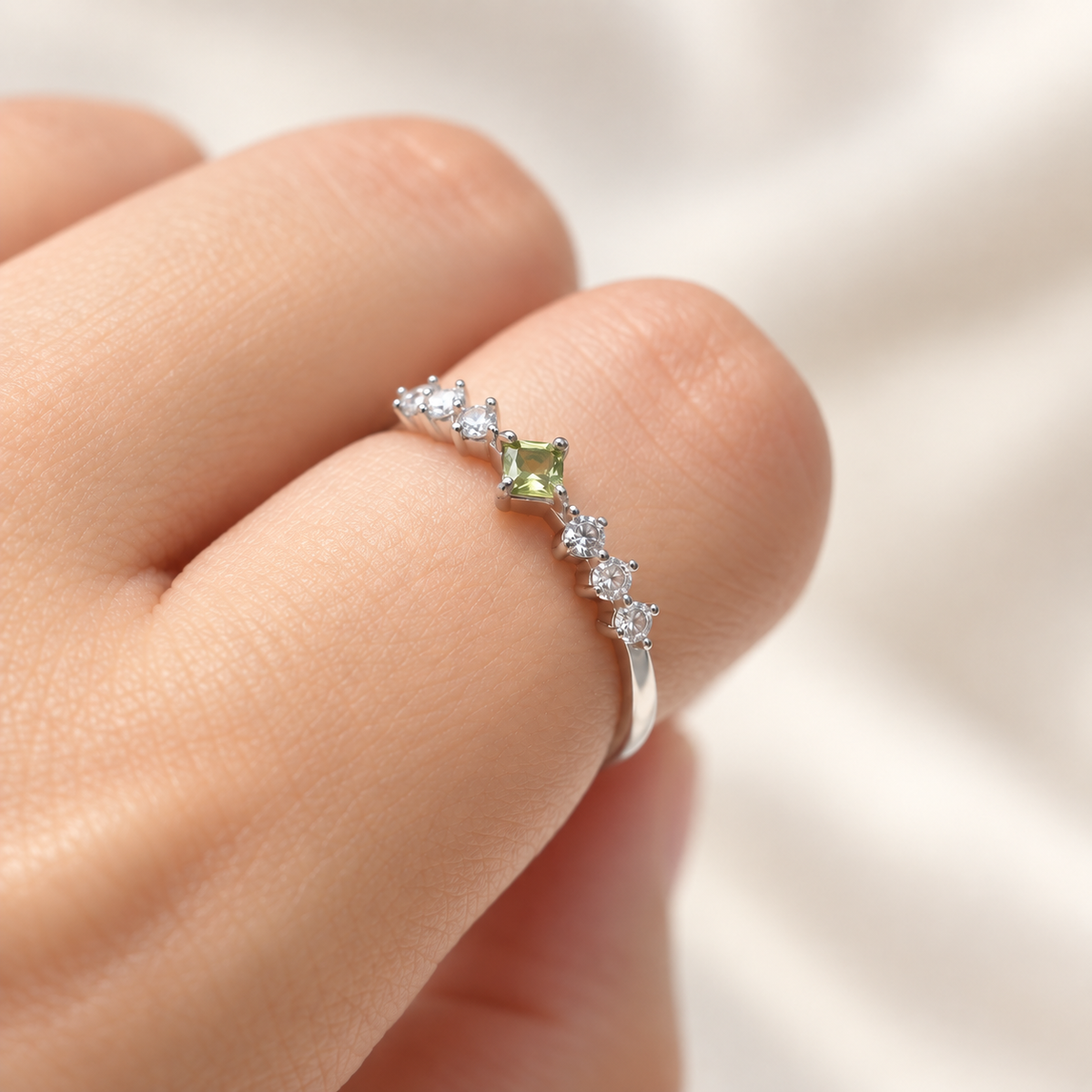 Blue Focus × Green Ease · Peridot & London Blue Topaz Stacking Ring Set