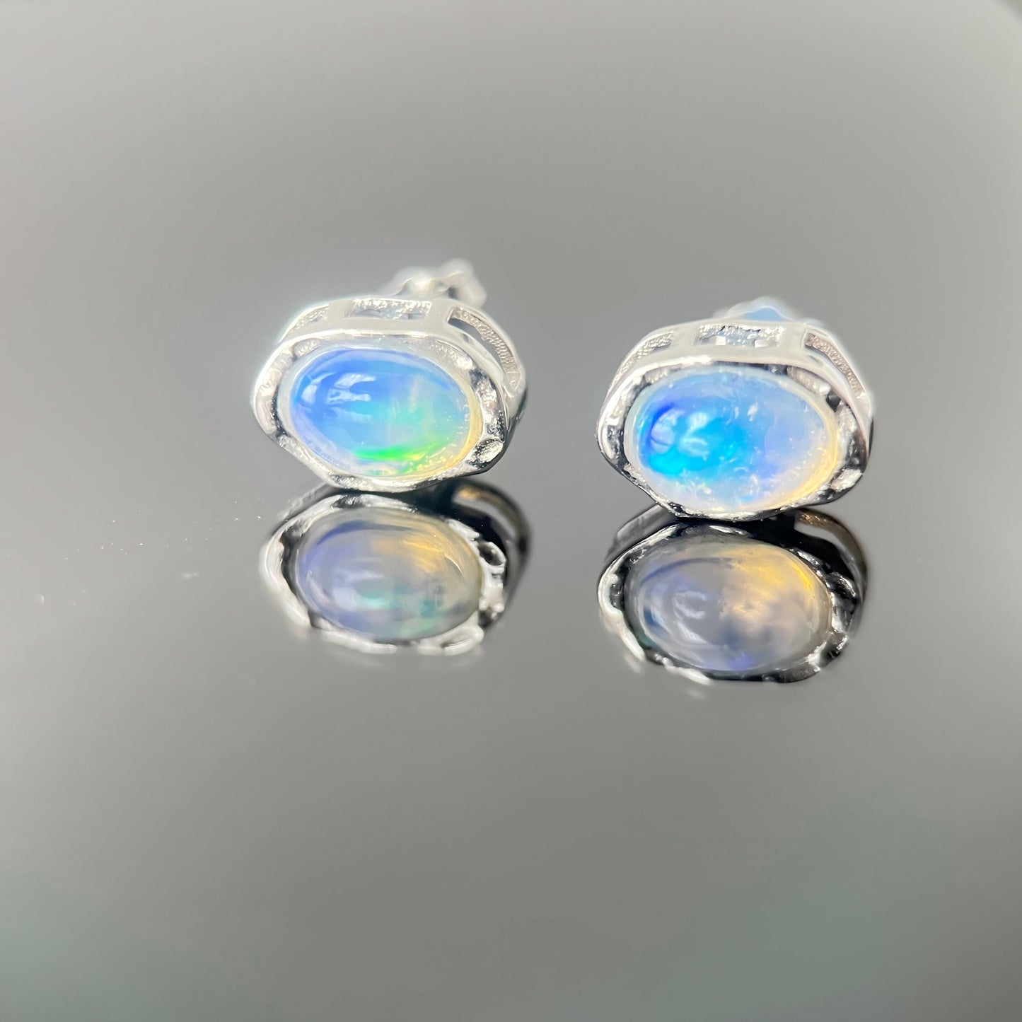 Prism Trace · Opal Stud Earrings