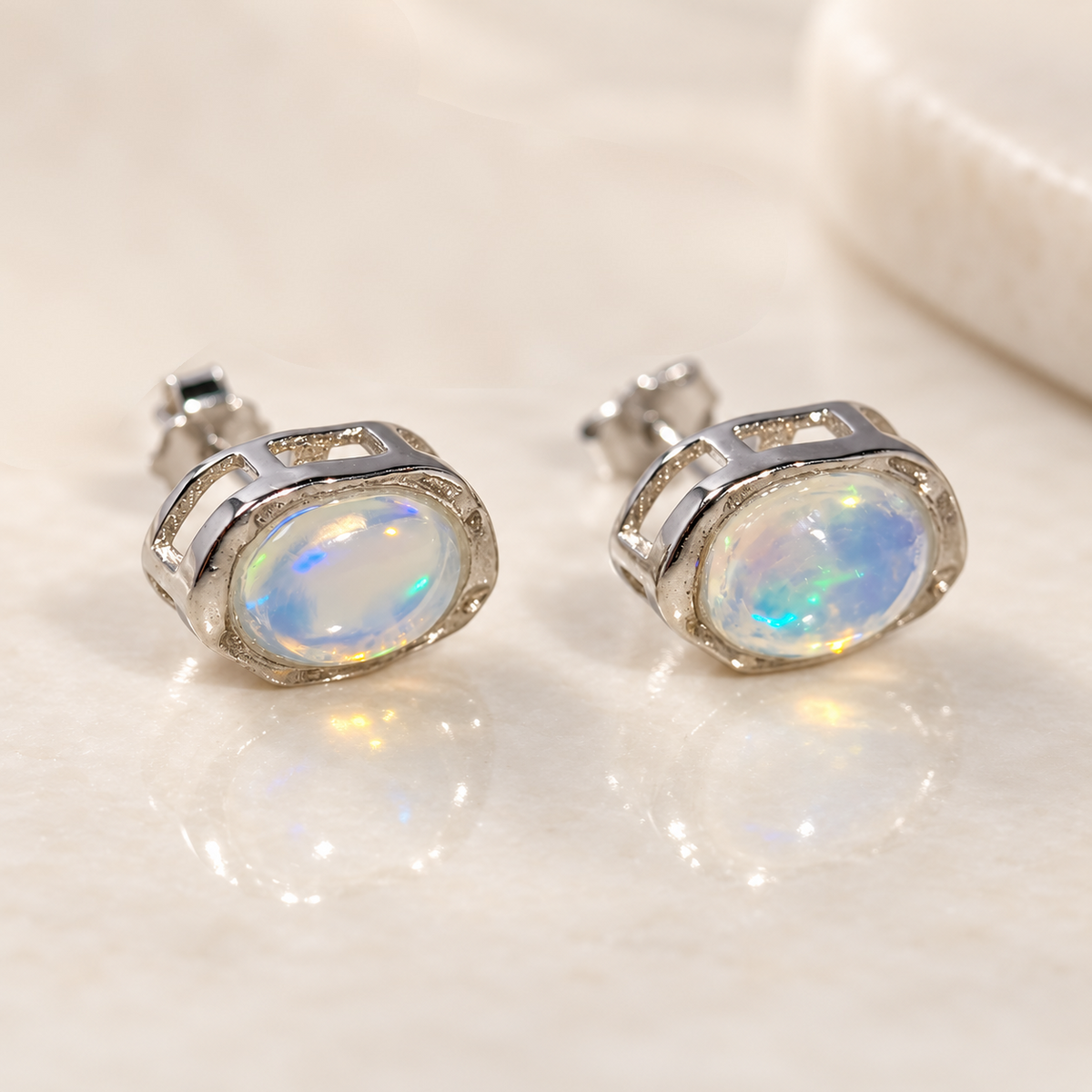 Prism Trace · Opal Stud Earrings