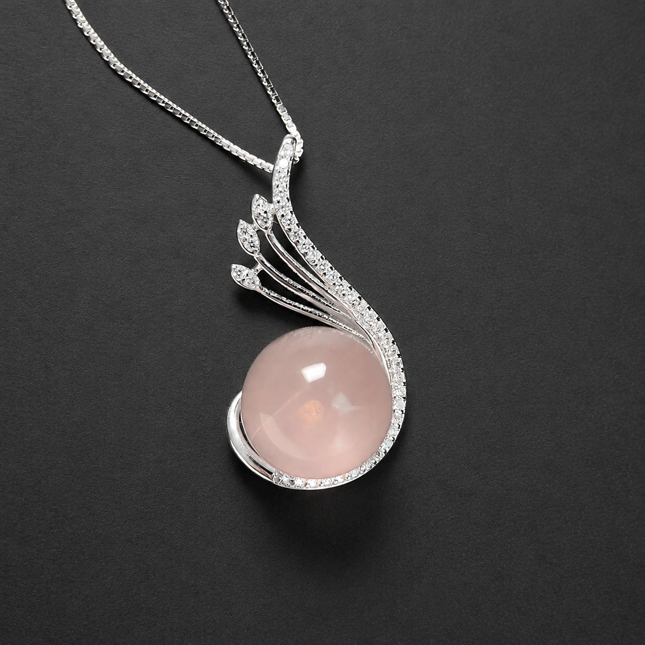 Rose Stillness · Rose Quartz Pendant