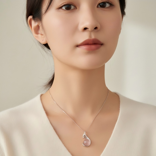 Rose Stillness · Rose Quartz Pendant