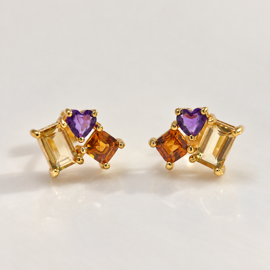 Violet Note · Multicolor Gemstone Stud Earrings