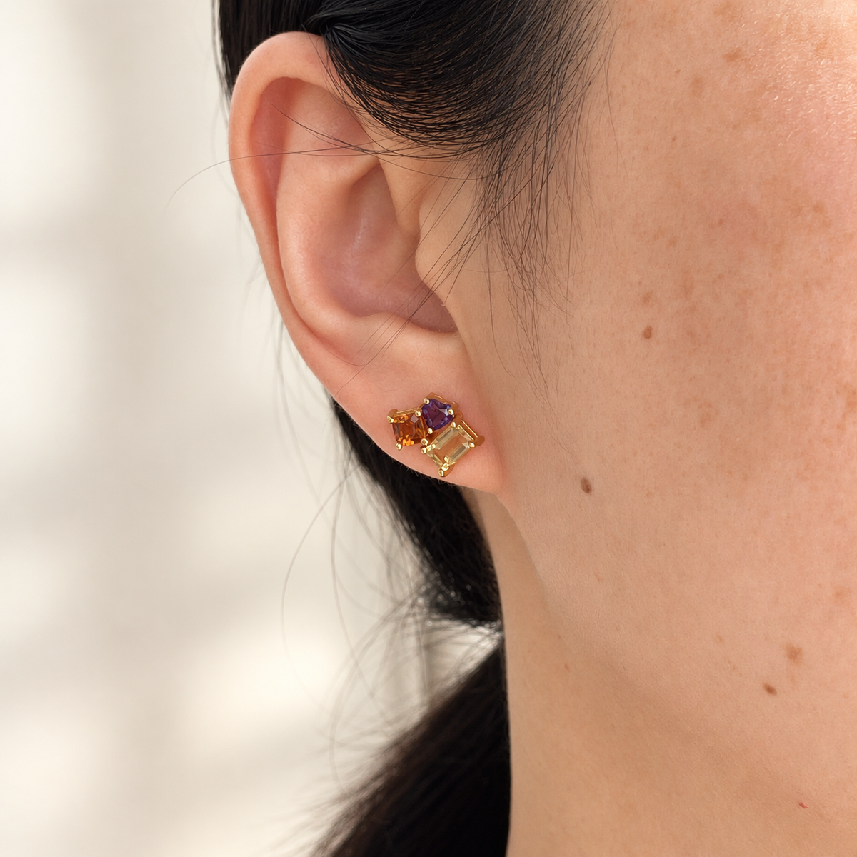 Violet Note · Multicolor Gemstone Stud Earrings