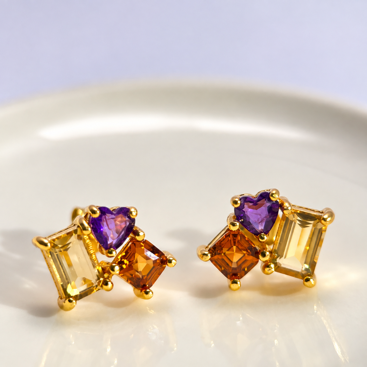 Violet Note · Multicolor Gemstone Stud Earrings