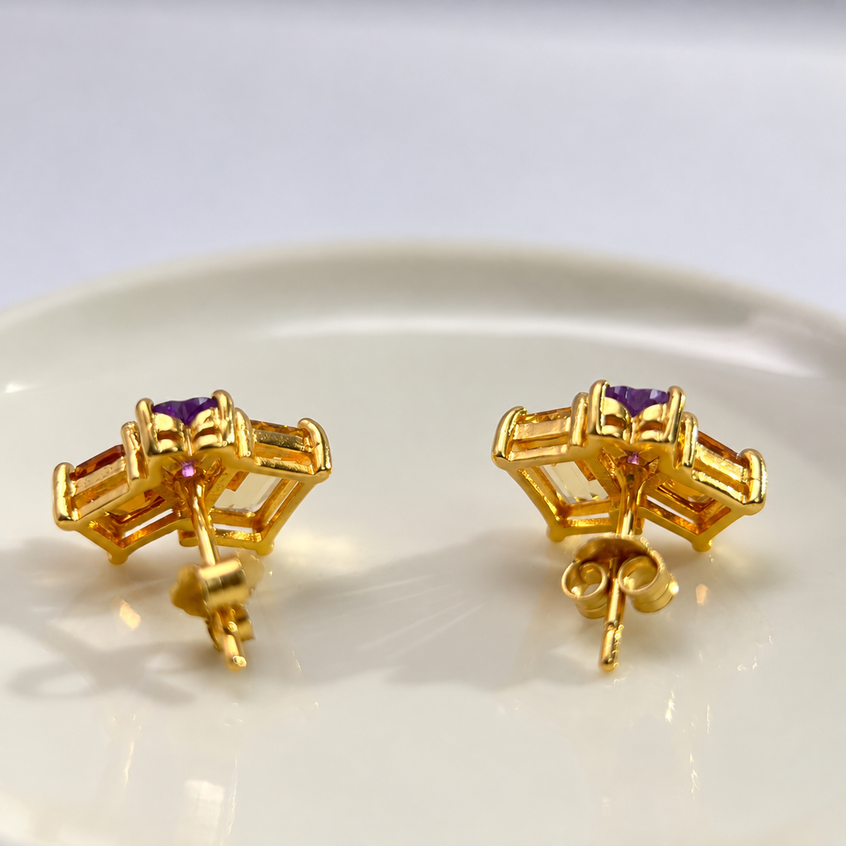 Violet Note · Multicolor Gemstone Stud Earrings