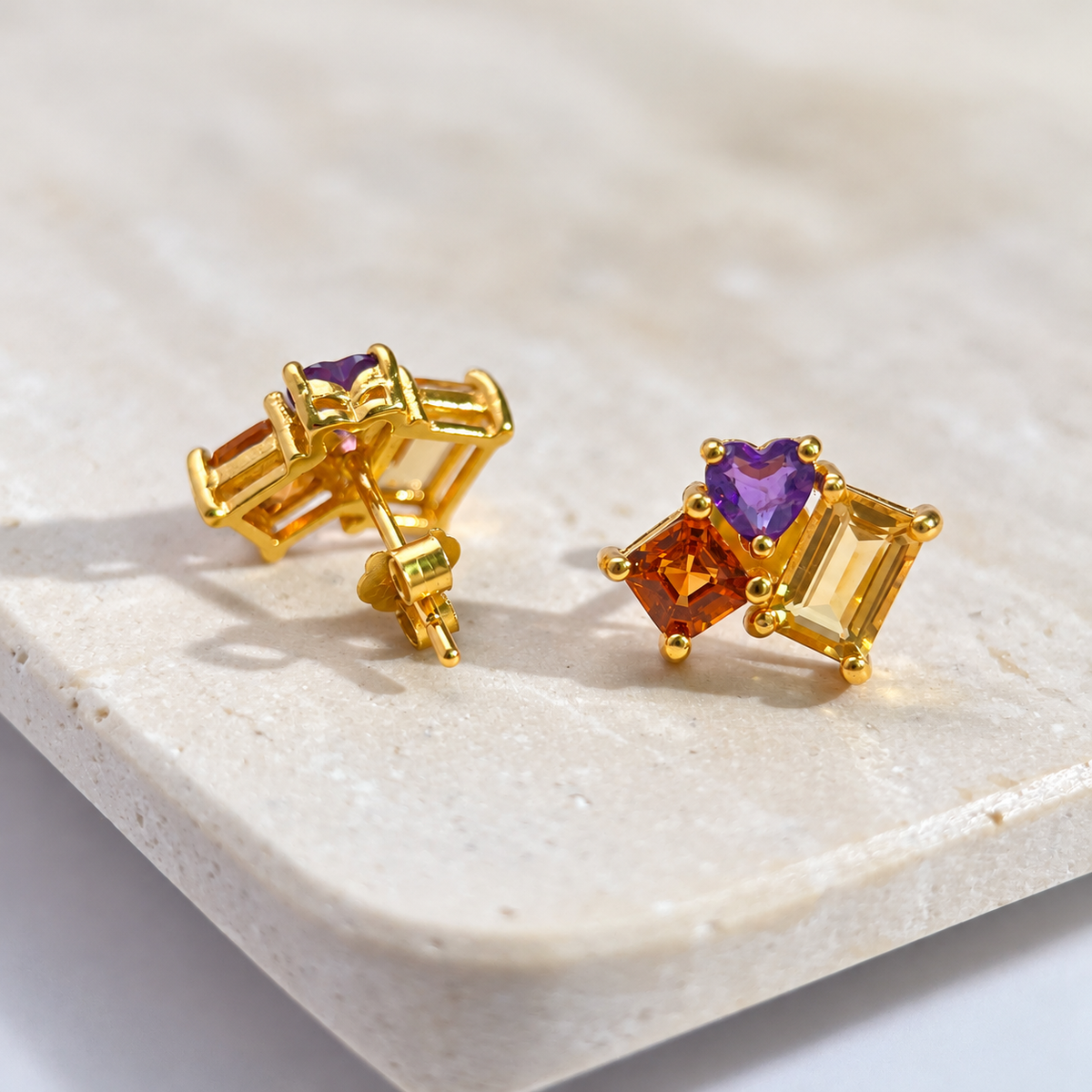 Violet Note · Multicolor Gemstone Stud Earrings