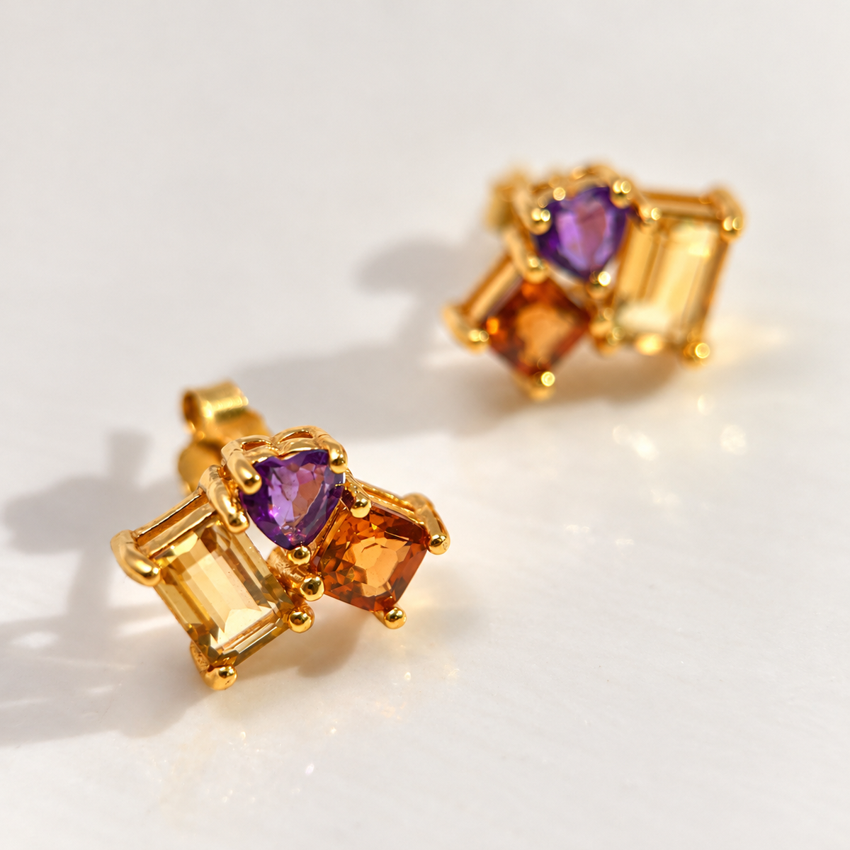 Violet Note · Multicolor Gemstone Stud Earrings