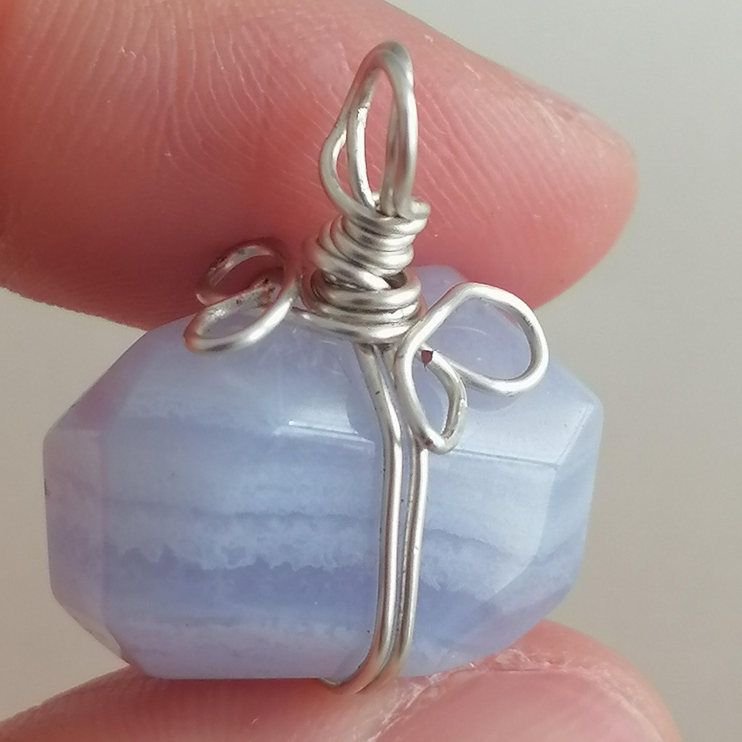blue lace agate pendant necklace close up2