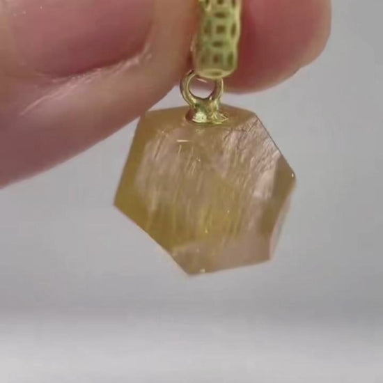 One-of-a-Kind Golden Rutilated Quartz Pendant