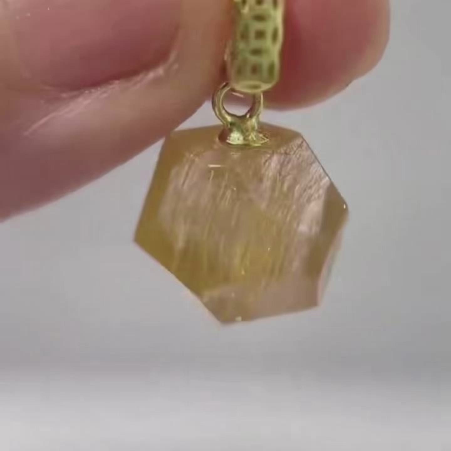 One-of-a-Kind Golden Rutilated Quartz Pendant