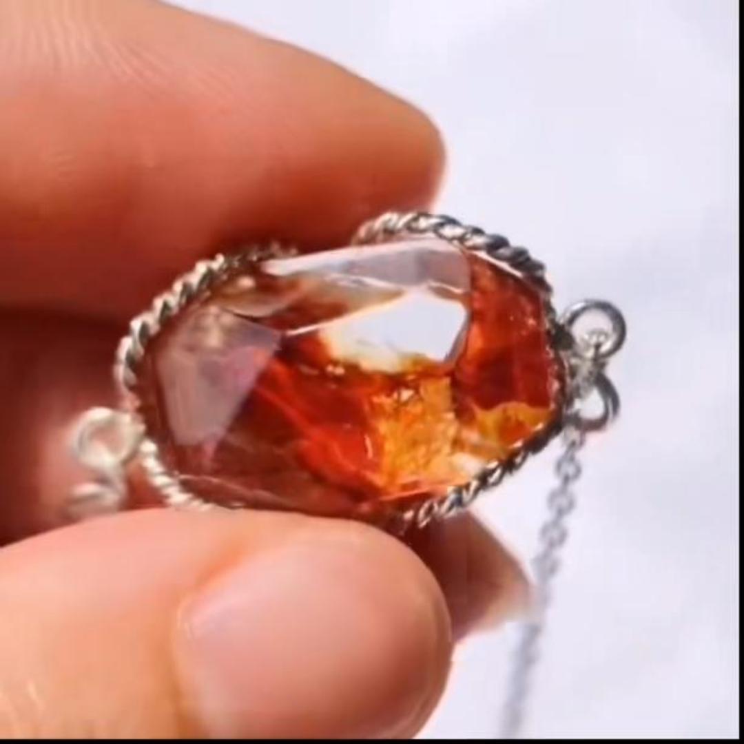 Inner Flame · Hematoid Quartz Pendant