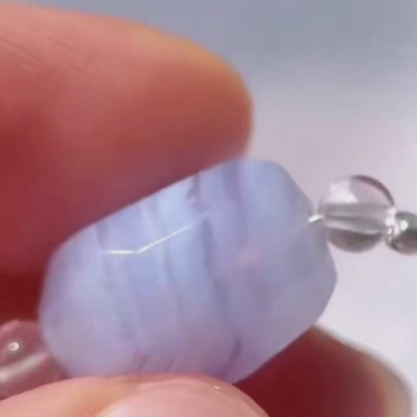 Soft Horizon · Blue Lace Agate Pendant